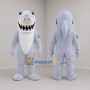 Custom Gray and White Shark Mascot Costume Adult Full Body Suit for Ocean Events