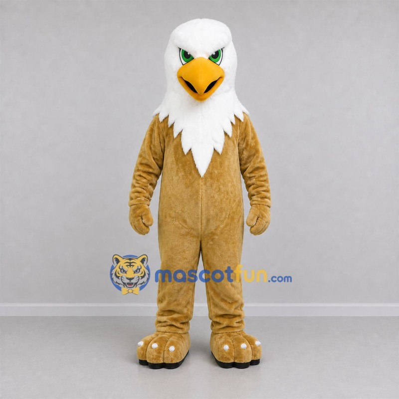 Custom Brown and White Eagle Mascot Costume Adult Full Body Suit for Sports Events