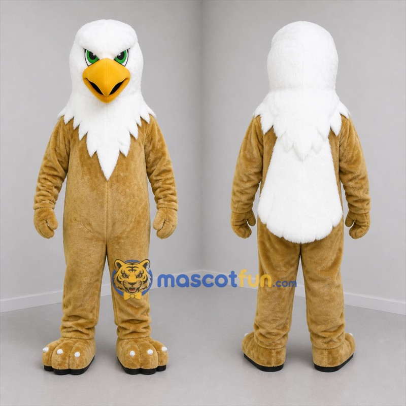 Custom Brown and White Eagle Mascot Costume Adult Full Body Suit for Sports Events