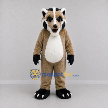 Custom Brown and Black Badger Mascot Costume Adult Full Body Suit for Wildlife Events