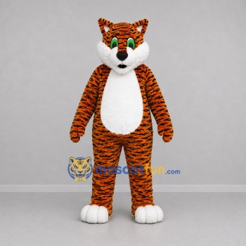 Custom Orange and Black Tiger Mascot Costume Adult Full Body Suit for School Events