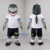 Custom Gray and White Shark Mascot Costume Adult Full Body Suit for Sports Events