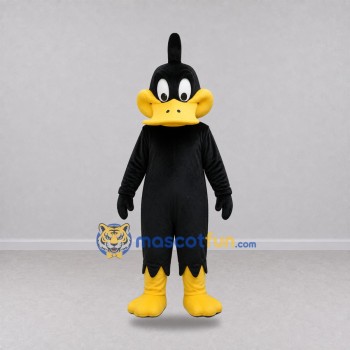 Custom Black and Yellow Duck Mascot Costume Adult Full Body Suit for School Events