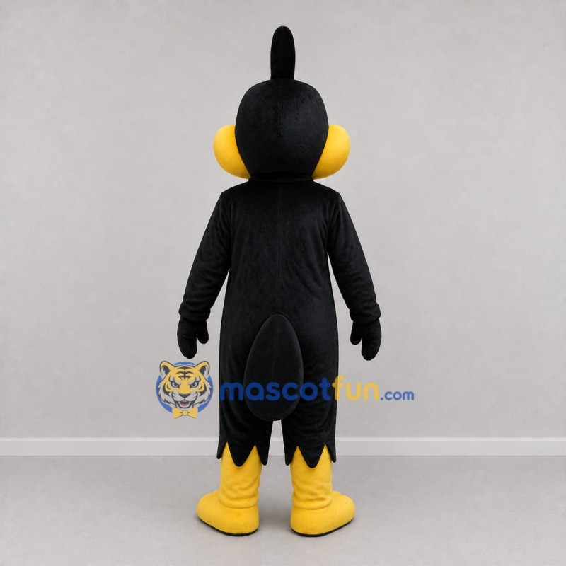 Custom Black and Yellow Duck Mascot Costume Adult Full Body Suit for School Events
