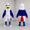 Custom Blue and White Bird Mascot Costume Adult Full Body Suit for Sports Events