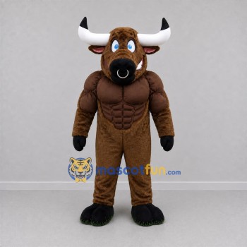 Custom Brown Bull Mascot Costume Adult Full Body Suit for Sports Events