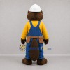 Custom Brown and Blue Construction Beaver Mascot Costume Adult Full Body Suit for Trade Shows