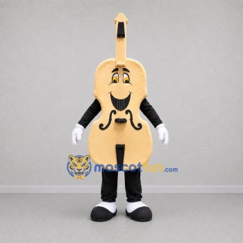 Custom Tan Violin Mascot Costume Adult Full Body Suit for Music Events