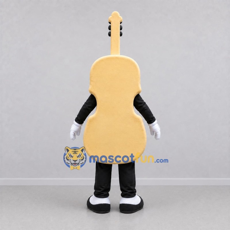 Custom Tan Violin Mascot Costume Adult Full Body Suit for Music Events