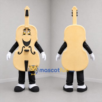 Custom Tan Violin Mascot Costume Adult Full Body Suit for Music Events