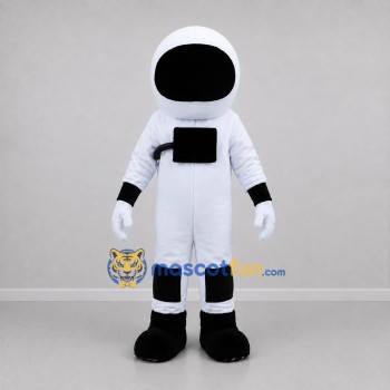 Custom White and Black Astronaut Mascot Costume Adult Full Body Suit for Space Events