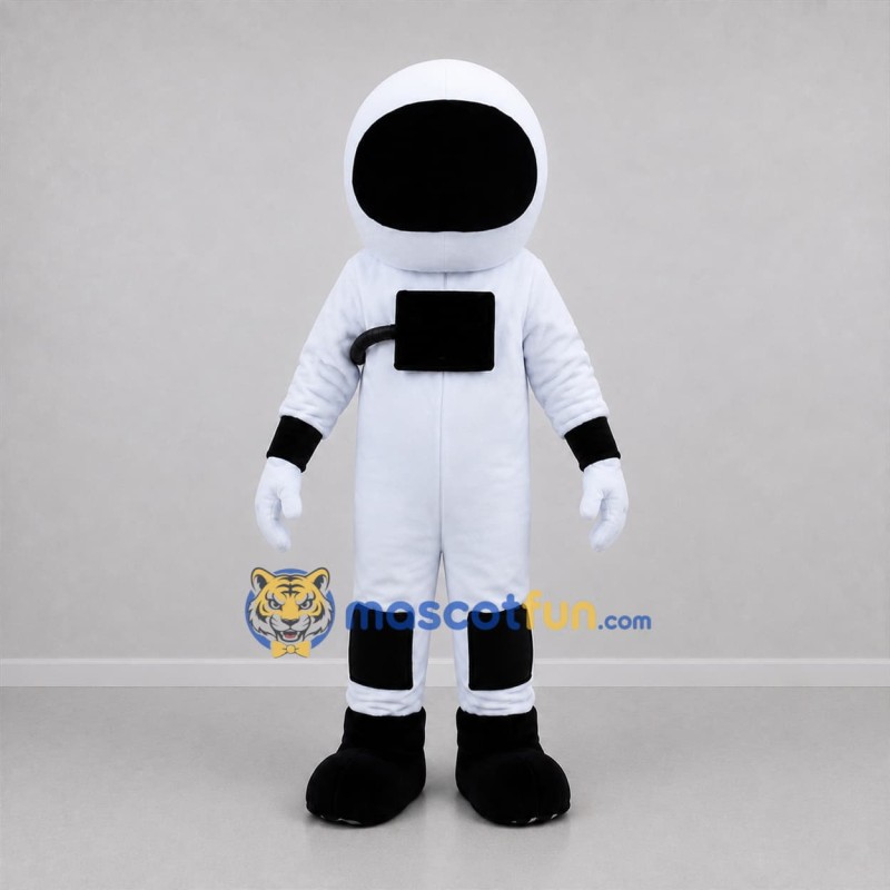 Custom White and Black Astronaut Mascot Costume Adult Full Body Suit for Space Events