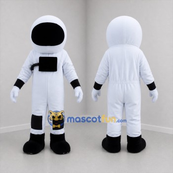 Custom White and Black Astronaut Mascot Costume Adult Full Body Suit for Space Events