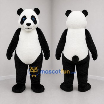 Custom Black and White Panda Mascot Costume Adult Full Body Suit for Zoo Events
