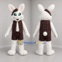 Custom White and Red Bunny Mascot Costume Adult Full Body Suit for Spring Events