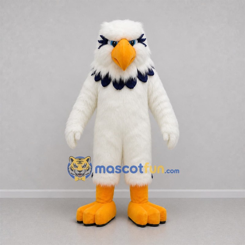 Custom White and Blue Eagle Mascot Costume Adult Full Body Suit for Sports Events