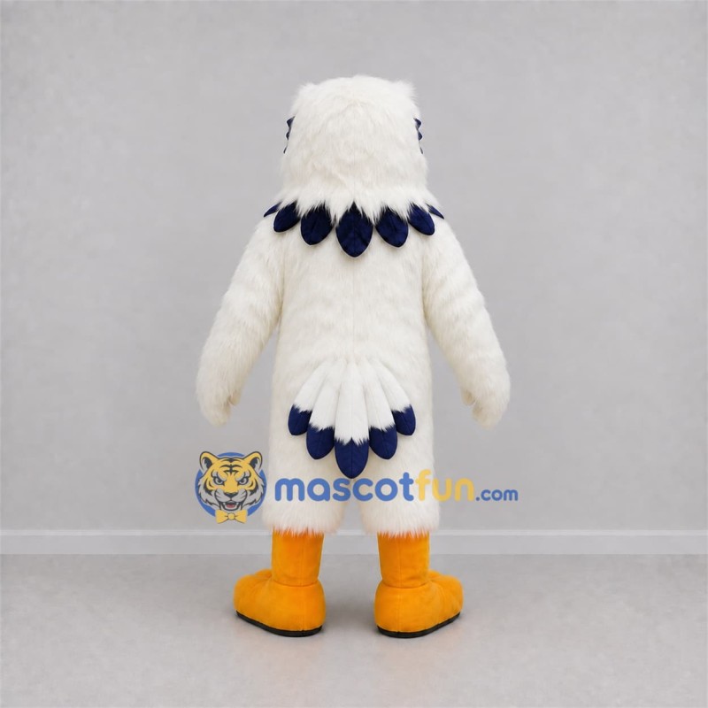 Custom White and Blue Eagle Mascot Costume Adult Full Body Suit for Sports Events