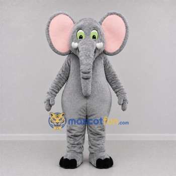 Custom Gray and Pink Elephant Mascot Costume Adult Full Body Suit for Zoo Events