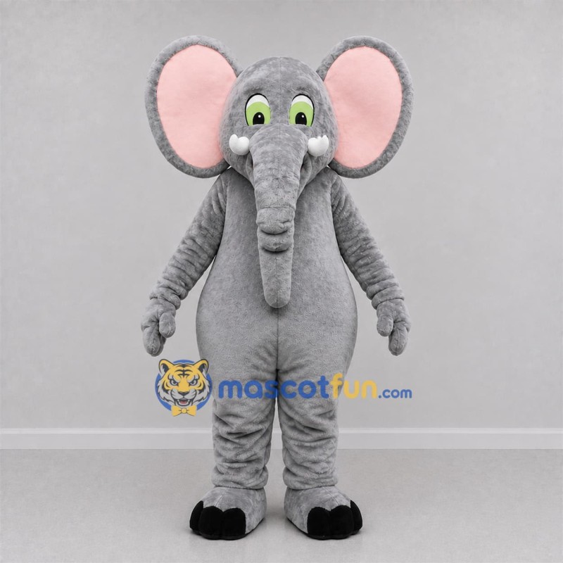 Custom Gray and Pink Elephant Mascot Costume Adult Full Body Suit for Zoo Events