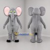 Custom Gray and Pink Elephant Mascot Costume Adult Full Body Suit for Zoo Events