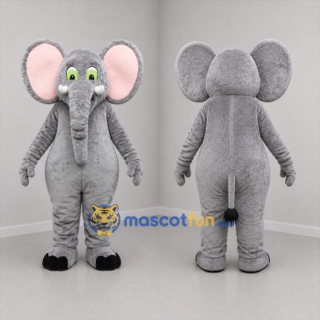 Custom Gray and Pink Elephant Mascot Costume Adult Full Body Suit for Zoo Events