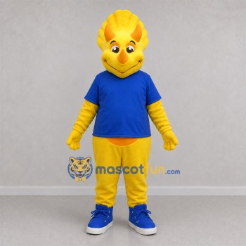 Custom Yellow and Blue Fantasy Character Mascot Costume Adult Full Body Suit for School Events