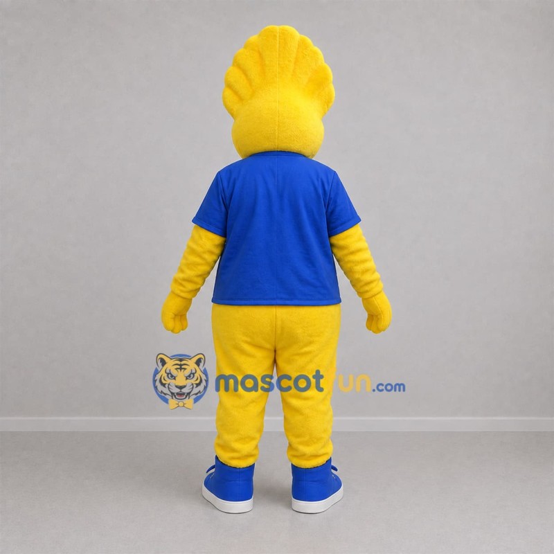 Custom Yellow and Blue Fantasy Character Mascot Costume Adult Full Body Suit for School Events
