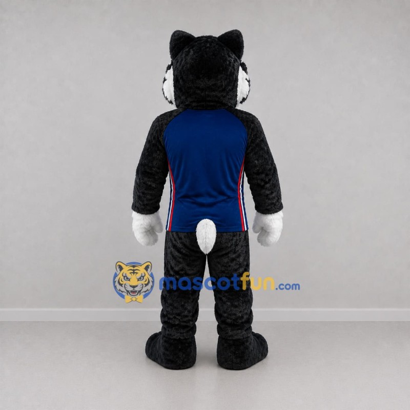 Custom Black and Blue Wolf Mascot Costume Adult Full Body Suit for Sports Events
