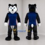 Custom Black and Blue Wolf Mascot Costume Adult Full Body Suit for Sports Events