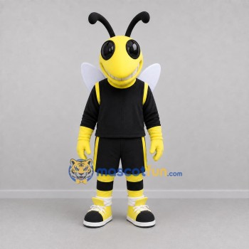 Custom Yellow and Black Bee Mascot Costume Adult Full Body Suit for Sports Events