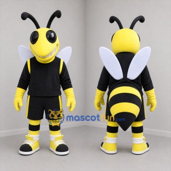 Custom Yellow and Black Bee Mascot Costume Adult Full Body Suit for Sports Events