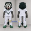 Custom Gray and White Lion Mascot Costume Adult Full Body Suit for Sports Events