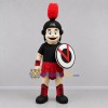 Custom Black and Red Spartan Warrior Mascot Costume Adult Full Body Suit for Sports Events