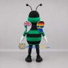 Custom Green and Black Bee Mascot Costume Adult Full Body Suit for School Events