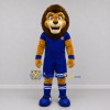 Custom Brown and Blue Lion Mascot Costume Adult Full Body Suit for Soccer Games
