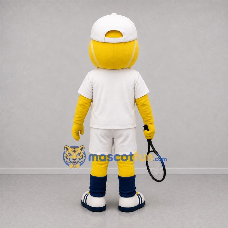 Custom Yellow and White Tennis Ball Player Mascot Costume Adult Full Body Suit for Tennis Events