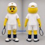 Custom Yellow and White Tennis Ball Player Mascot Costume Adult Full Body Suit for Tennis Events
