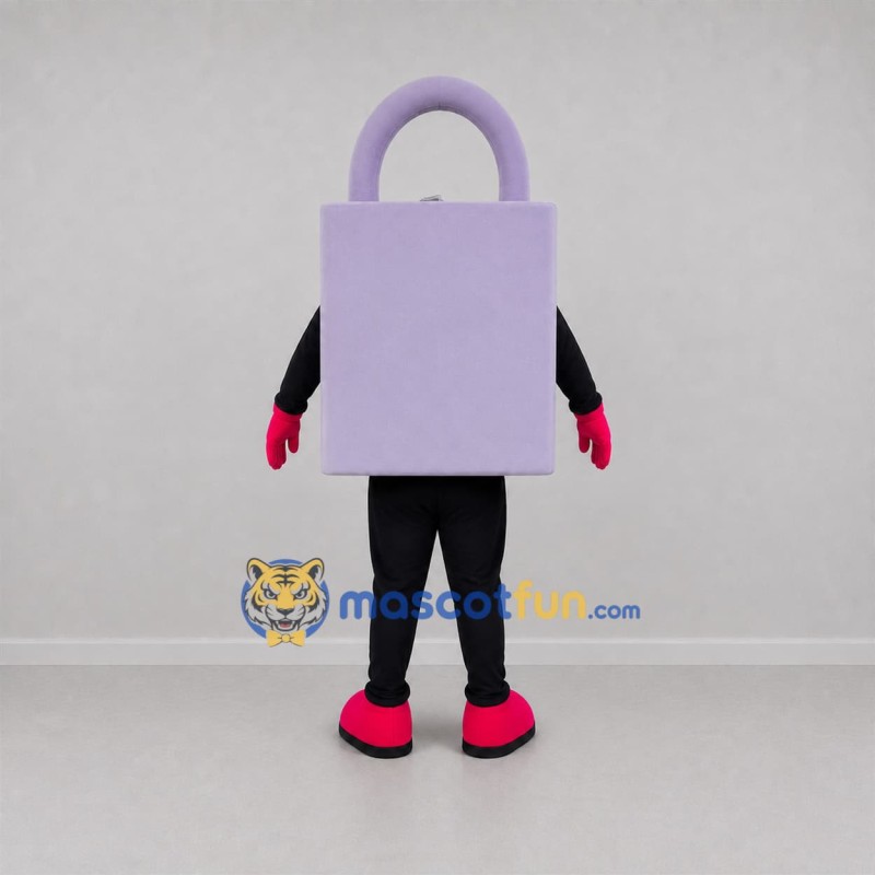 Custom Lavender and Pink Padlock Mascot Costume Adult Full Body Suit for Security Promotions