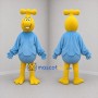 Custom Yellow and Blue Fantasy Bird Mascot Costume Adult Full Body Suit for Children's Events