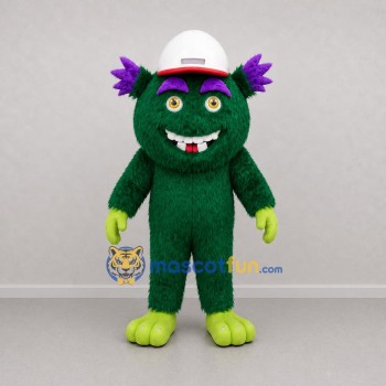 Custom Green and Purple Monster Mascot Costume Adult Full Body Suit for Birthday Parties