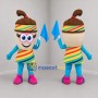 Custom Brown and Blue Acorn Mascot Costume Adult Full Body Suit for Community Events