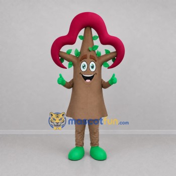Custom Brown and Red Tree Mascot Costume Adult Full Body Suit for Nature Events