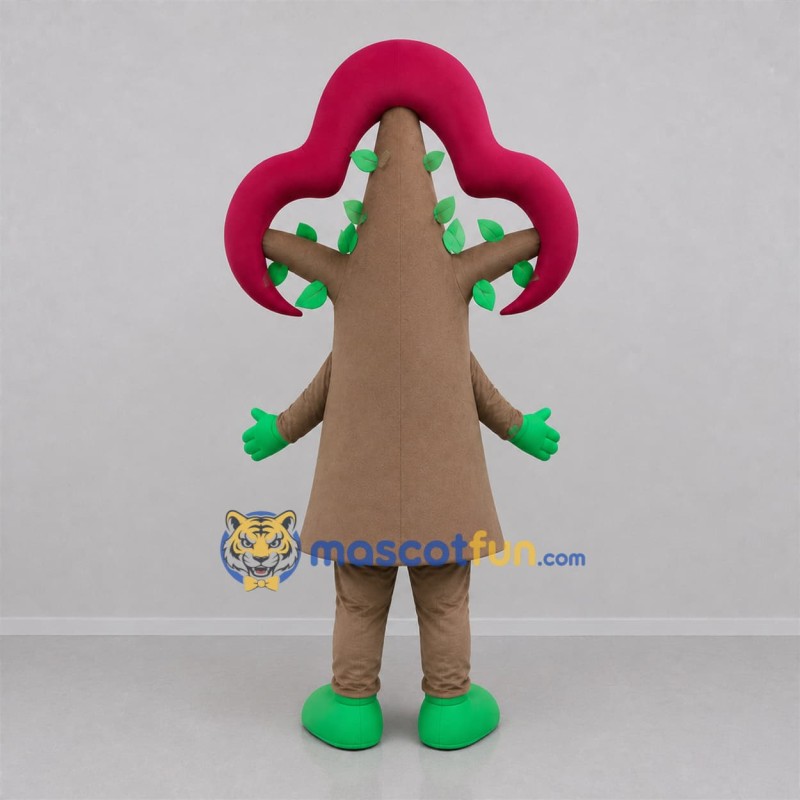 Custom Brown and Red Tree Mascot Costume Adult Full Body Suit for Nature Events