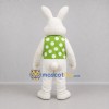 Custom White and Green Bunny Mascot Costume Adult Full Body Suit for Easter Events