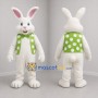 Custom White and Green Bunny Mascot Costume Adult Full Body Suit for Easter Events