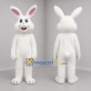 Custom White and Pink Bunny Mascot Costume Adult Full Body Suit for Spring Events