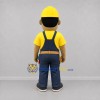 Custom Yellow and Blue Construction Worker Mascot Costume Adult Full Body Suit for Trade Shows