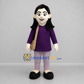Custom Purple Woman Mascot Costume Adult Full Body Suit for Community Events