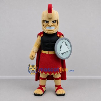 Custom Gold and Red Spartan Warrior Mascot Costume Adult Full Body Suit for Sports Events