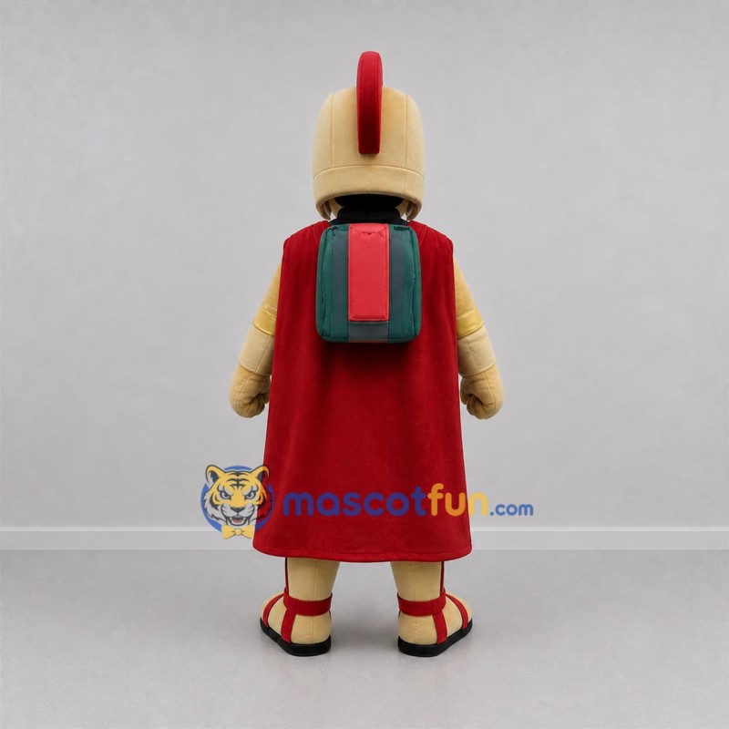 Custom Gold and Red Spartan Warrior Mascot Costume Adult Full Body Suit for Sports Events